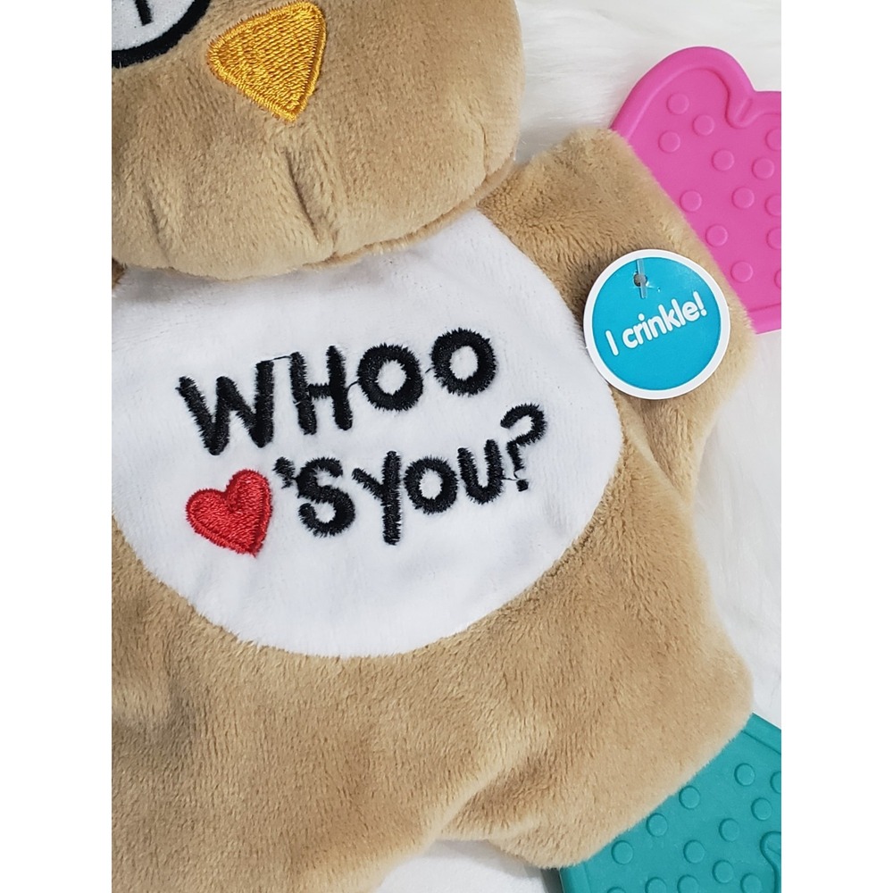 NEW Cribmates OWL Bird Doll Teether Toy Sensory Sound Baby Lovey Shower Gift - Picture 2 of 6